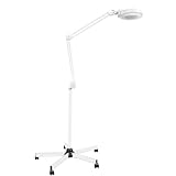 LED-Lupenleuchte 5-Dioptrien Lupenleuchte mit Standfuß Kosmetiklampe mit Lupe und Stativ 125mm...