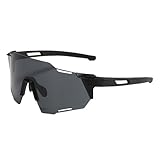 Fahrradbrille – Polarisierte Brille | Laufbrille mit 1 Linse | Wechselobjektiv Rahmen für Herren...