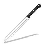 Parence.- Brotmesser aus Edelstahl/Küchenmesser mit Wellenschliff und ergonomischem Griff -30cm