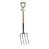Kinzo Heugabel mit 4 Zinken – Gartengerät mit Holzstiel – Dunggabel für Gemüsebeet und...