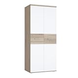 FORTE Winnie Kleiderschrank mit 2 Türen, Holzwerkstoff, Sonoma Eiche / Weiß, B x H x T: 79,9 x...