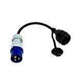 CEE Kabel Adapter Stecker auf Schutzkontakt-Kupplung IP44 Electraline spritzwassergeschützt I...