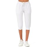 Smith & Solo Jogginghose Damen 3/4 - Sporthose Capri Kurze Hose Yogahose Damen, Freizeithose...