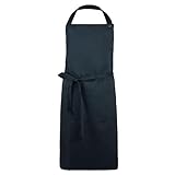 ZOLLNER Kochschürze in schwarz - robuste Grillschürze mit aufgenähten Taschen - Baumwolle -...