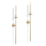 Sziqiqi Kerzenhalter Wand Gold Metall: Wandkerzenhalter Modern für Stabkerzen 2 Stück...