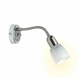 BRILLIANT Sofia Wandleuchte Eisen/Chrom – zeitloser Wandstrahler mit Flexarm und Schalter –...