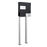 Briefkasten Manufaktur Design Standbriefkasten Kant Edition mit Zeitungsfach - Elegance 3...