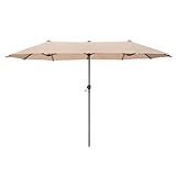 PHI VILLA Sonnenschirm Balkon Rechteckig Groß 200×380cm Balkonschirm Garten Gartenschirm mit...