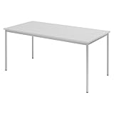 bümö Tisch, Multifunktionstisch 160 x 80 cm in grau - Besprechungstisch, Konferenztisch,...