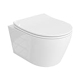 LAVITA Wand-WC Dalia Hänge Toilette Toilettendeckel mit Absenkautomatik & Metallscharniere...