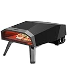 ERATEC Gas Pizzaofen GPM-16, Silber Edelstahl, 80x60x50cm, Outdoor Gasbrenner mit Pizzastein und...