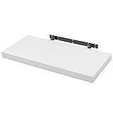 WOLTU Wandboard Wandregal CD DVD Regal Bücherregal Schweberegal Holz Board 60x22.9x3.8cm Weiß für...