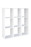 AT4 Regal Cubic Raumteiler- Weiß: Langlebiges Melaminholz, viel Stauraum, einfache Montage -...