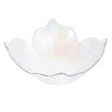 NOLITOY Unregelmäßige Vintage Glassalatschüssel aus Transparentem Glas mit Goldrand Servierschale...