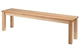 Home4You Sitzbank - 160 x 35 cm - Braun - Kernbuche massiv lackiert