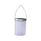Toyvian Wasserdichte LED Solarleuchte Zylindrische Laterne mit Warmweißem Licht für Garten und...