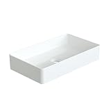 Waschbecken aus Keramik Eckig 60 x 35 cm Aufsatzwaschbecken groß für Waschtisch Unterschrank...