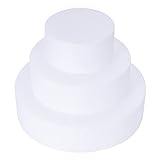 BZDLOLI Styropor Torte - 3 Etagen | Höhe 5 cm | Weiß Tortenboden | Ø 20/15/10 cm | Tortendummy |...