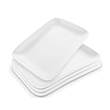 FWEEK 4er Set Servierplatte Porzellan, Servierplatte Rechteckig Weiss, Rechteckige Teller Weiß,...