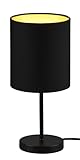 Reality Leuchten Tischleuchte Jerry R50491080, Metall Schwarz matt, Stoffschirm schwarz/goldfarbig,...