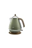 De'Longhi Wasserkocher Icona Vintage KBOV2001.GR - 1,7 l mit Wasserstandsanzeige und 360°...