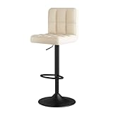 LEIYTFE Drehbare Barhocker Mit Gepolsterter Rückenlehne Und Metallfußstütze, Barhocker In...