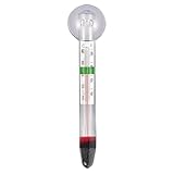 Aquarium Thermometer, Vertikale Lange Temperaturmesser Mit Saugnapf, Schwimmender...