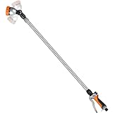 Restmo Langer Teleskop Gießstab 92-152 cm, Lang Gartenbrause Metall mit 180° schwenkbaren Kopf, 7...