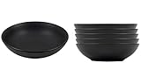 Suppenteller Ø 20 cm schwarz matt - 6er Set - Tiefe Teller für Suppe Pasta Salat Müsli -...