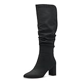 MARCO TOZZI Damen Hohe Stiefel mit Absatz Kniehoch Spitz, Schwarz (Black), 40 EU