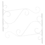 DOITOOL 2 Stück Weiße Wandhalterung zum Aufhängen von Pflanzkörben Laternen Vogelhäuschen...