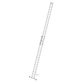 PROREGAL Sprossen-Seilzugleiter mit Standard-Traverse 2x17 Sprossen | Leiter, Teleskopleiter,...