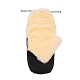 Merauno® Baby Lammfellfußsack Kinderwagen Fellsack Kuscheliger Buggy Kinderwagen-Fußsack Wind-und...