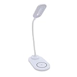 Cryfokt Schreibtischlampe mit Kabellosem Ladegerät, Schreibtischlampe mit LED-Beleuchtung,...