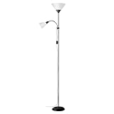 Brilliant Spari Deckenfluter mit Leselampe schwarz, weiß – LED Stehlampe – 1,8 m Standleuchte...