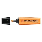 STABILO 10 Stück Textmarker Boss Original, nachfüllbar, abgeschrägte Spitze, 2-5 mm, Orange