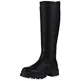 VAN HILL Damen Leicht Gefütterte Plateaustiefel Profilsohle Stiefel Plateau Vorne Schuhe...