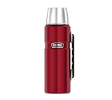 Thermos Stainless King Thermosflasche rot 1,20l - Edelstahl, absolut dicht, mit Trinkbecher und...