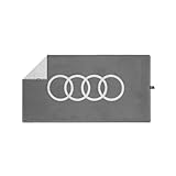 Audi 3132501300 Handtuch Badetuch 50x100cm Badehandtuch Strandtuch, grau, mit Audi Ringe Logo