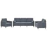 Tidyard 3-TLG. Sofagarnitur mit Kissen Sofa Couch Polstersofa Loungesofa Wohnzimmersofa Relaxsofa...