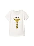 TOM TAILOR Mädchen Kinder T-Shirt mit Wende-Paillette , Whisper White, 92/98