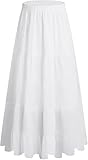 Genfien Rock Damen Lang Elegant Chiffon Röcke mit Futter Elastische Taille Taille Maxirock Casual...