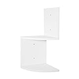 WOLTU Wandregal, CD DVD Regal Bücherregal, Zickzack 2 Regalböden Weiß, 25x25x52,4 cm, für Küche...