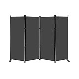 KEORTUN Klappbar 4-teiliger Raumteiler 203x183 cm Sichtschutz Paravent Trennwand FREISTEHEND für...