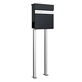 Briefkasten Manufaktur Design Standbriefkasten Kant Edition mit Zeitungsfach - Elegance 2...