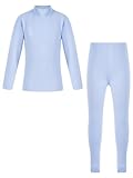 TiaoBug Unisex Kinder Thermounterwäsche Set Langarm Rollkragen Unterhemd und Lange Unterhosen...