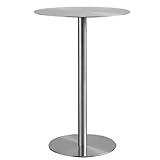 Runder Bartisch, hoher Tisch aus rostfreiem Stahl, Theken-Bistro-Pub-Tisch,...