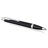 Parker IM Kugelschreiber | Mattschwarz mit Chrom-Zierteilen | mittlere Spitze mit blauer Tinte |...