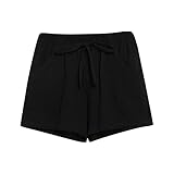 jieGorge Damen-Shorts mit Taschen, atmungsaktiv, Laufshorts, Kordelzug, elastische Taille, Shorts,...