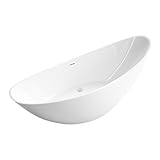 BERNSTEIN Freistehende Badewanne aus Sanitäracryl Standbadewanne Wanne mit Doppelwandiger...
